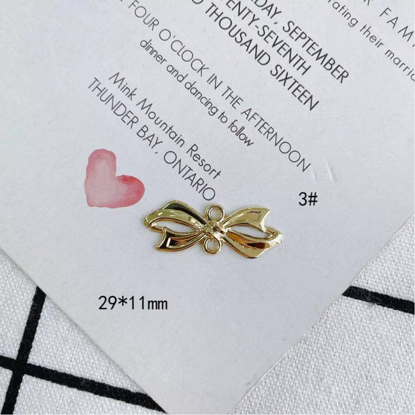Wholesale Jewelry Accessories Alloy Bow Pendant Electroplated For Earrings Necklaces And Bracelets