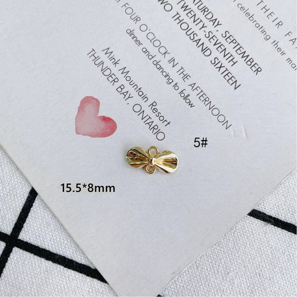 Wholesale Jewelry Accessories Alloy Bow Pendant Electroplated For Earrings Necklaces And Bracelets