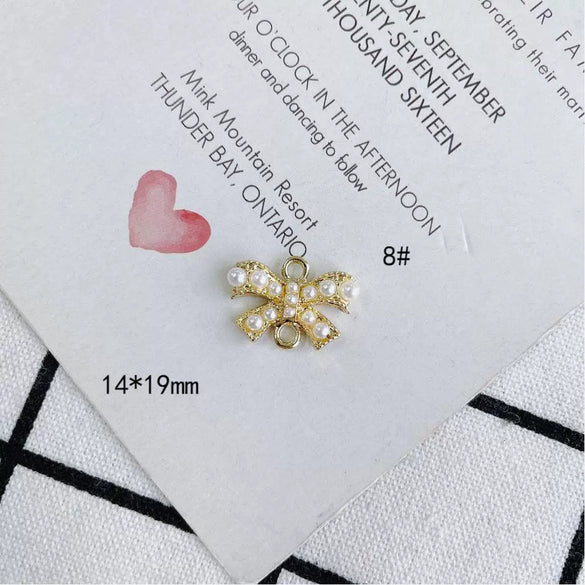 Wholesale Jewelry Accessories Alloy Bow Pendant Electroplated For Earrings Necklaces And Bracelets