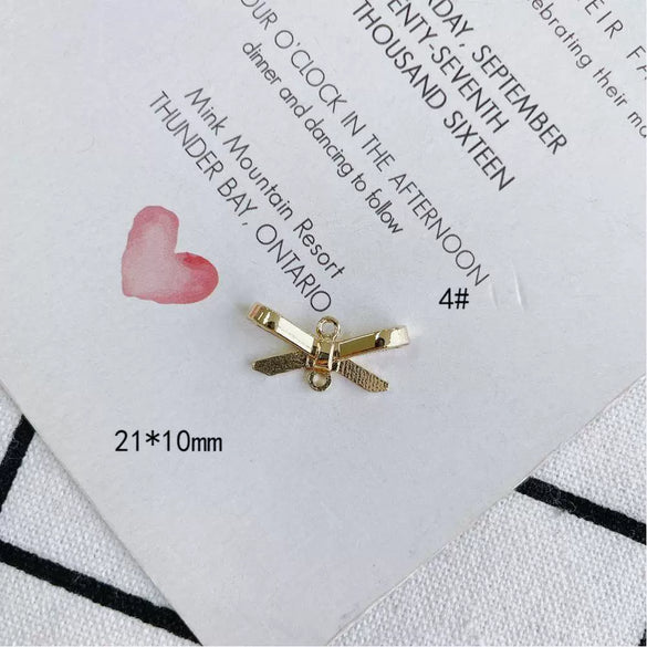 Wholesale Jewelry Accessories Alloy Bow Pendant Electroplated For Earrings Necklaces And Bracelets