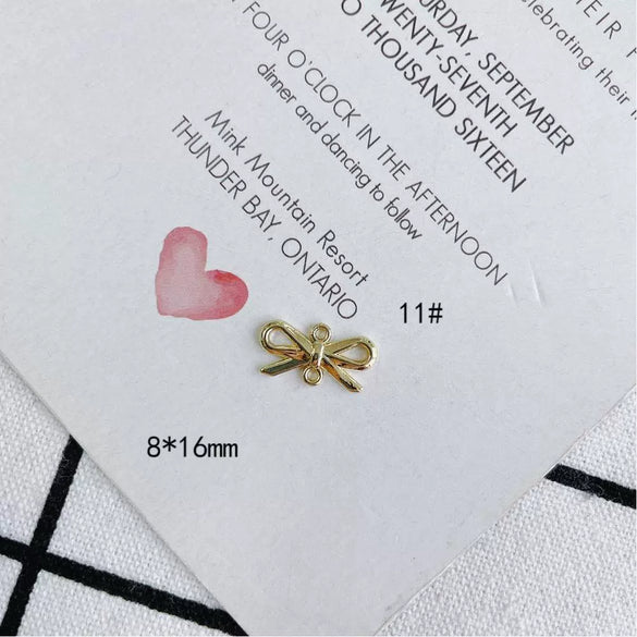 Wholesale Jewelry Accessories Alloy Bow Pendant Electroplated For Earrings Necklaces And Bracelets