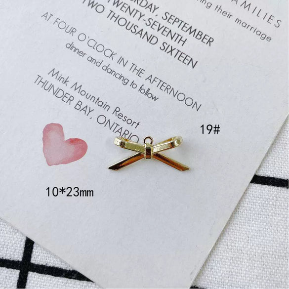 Wholesale Jewelry Accessories Alloy Bow Pendant Electroplated For Earrings Necklaces And Bracelets