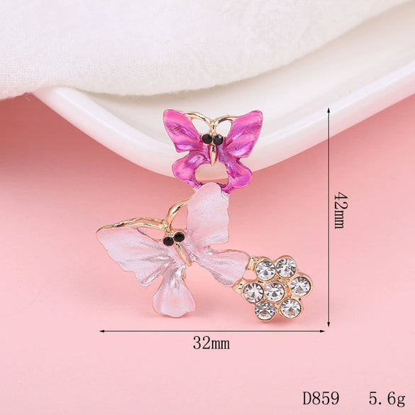 Wholesale Jewelry Accessories Alloy Butterfly Dripping Glue Design