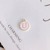 Wholesale Jewelry Accessories Alloy Dripping Oil Round English Letter Necklace Material