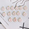Wholesale Jewelry Accessories Alloy Dripping Oil Round English Letter Necklace Material