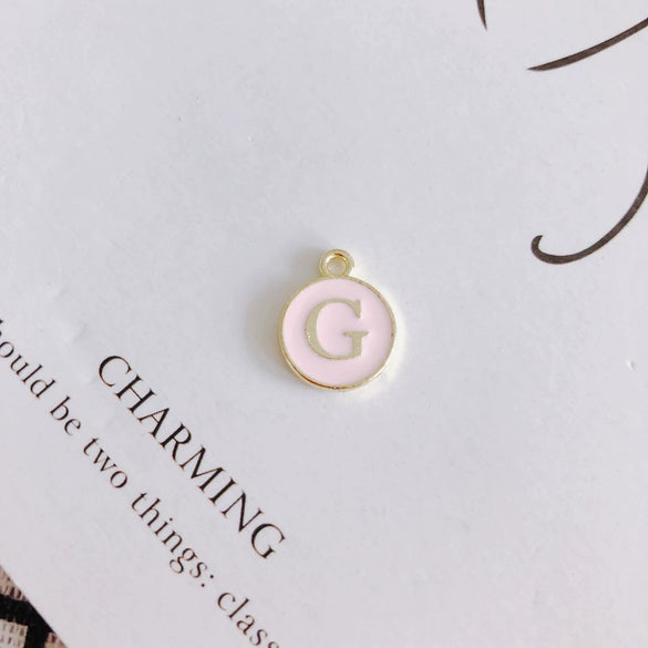 Wholesale Jewelry Accessories Alloy Dripping Oil Round English Letter Necklace Material