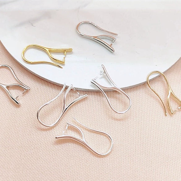 Wholesale Jewelry Accessories Alloy Ear Hook Clip Earrings Accessories Simple Gold Silver Glossy