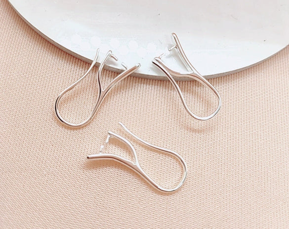 Wholesale Jewelry Accessories Alloy Ear Hook Clip Earrings Accessories Simple Gold Silver Glossy