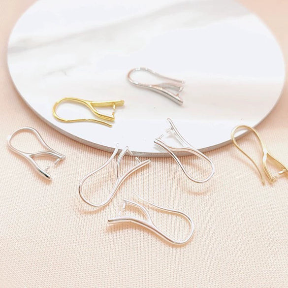 Wholesale Jewelry Accessories Alloy Ear Hook Clip Earrings Accessories Simple Gold Silver Glossy