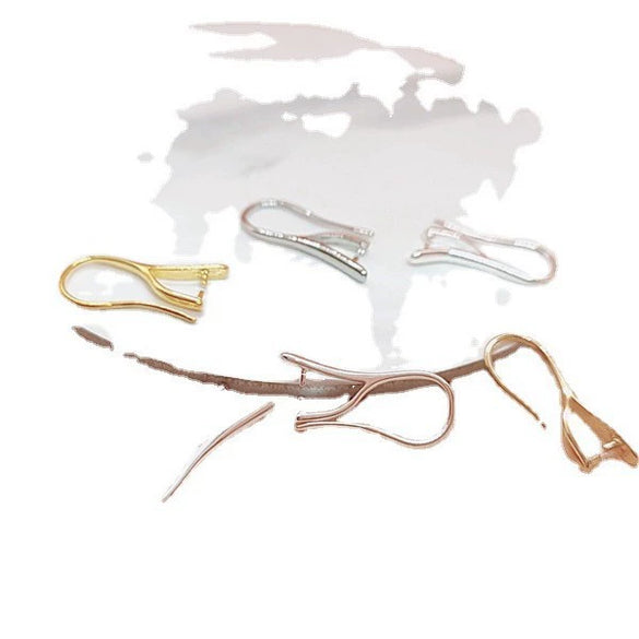 Wholesale Jewelry Accessories Alloy Ear Hook Clip Earrings Accessories Simple Gold Silver Glossy