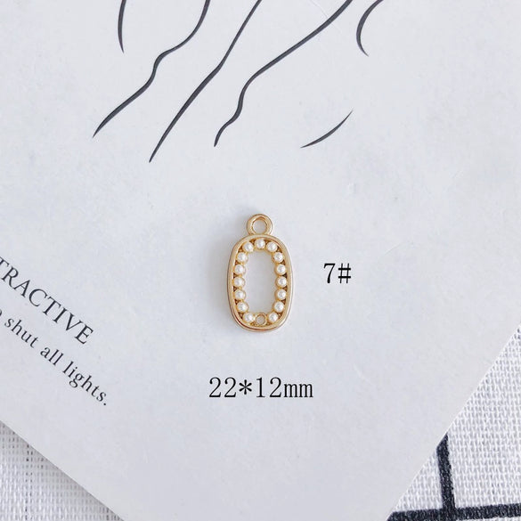 Wholesale Jewelry Accessories Alloy Geometric Shape Inlaid Pearl Electroplating Small Pendant Earrings