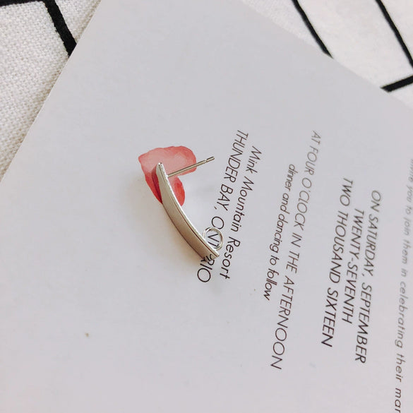 Wholesale Jewelry Accessories Alloy S925 Silver Needle Ring Curved Oval Rectangular Geometric Shape Earrings Electroplated