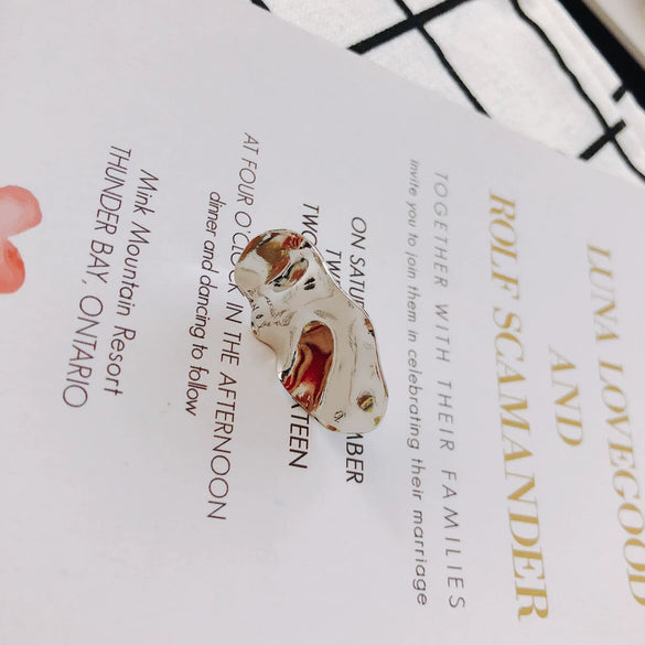 Wholesale Jewelry Accessories Alloy S925 Silver Needle Ring Curved Oval Rectangular Geometric Shape Earrings Electroplated