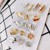 Wholesale Jewelry Accessories Alloy S925 Silver Needle Ring Curved Oval Rectangular Geometric Shape Earrings Electroplated