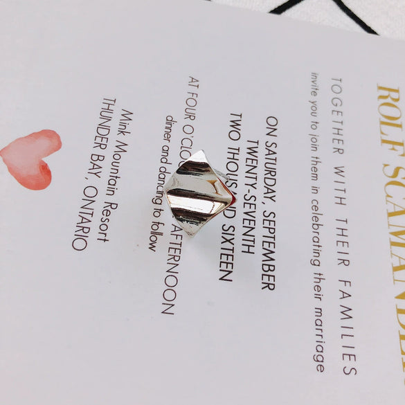 Wholesale Jewelry Accessories Alloy S925 Silver Needle Ring Curved Oval Rectangular Geometric Shape Earrings Electroplated