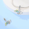 Wholesale Jewelry Accessories Bracelet Copper Plated 925 Silver Life Tree Sun World Peace Pigeon Charm Beads With Dripping Oil Design
