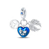 Wholesale Jewelry Accessories Bracelet Copper Plated 925 Silver Life Tree Sun World Peace Pigeon Charm Beads With Dripping Oil Design