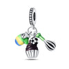 Wholesale Jewelry Accessories Bracelet Silver Plated Fruit Food Style Dripping Oil Gourmet Macaron Chips Chocolate Cake Pendant Charm Beads