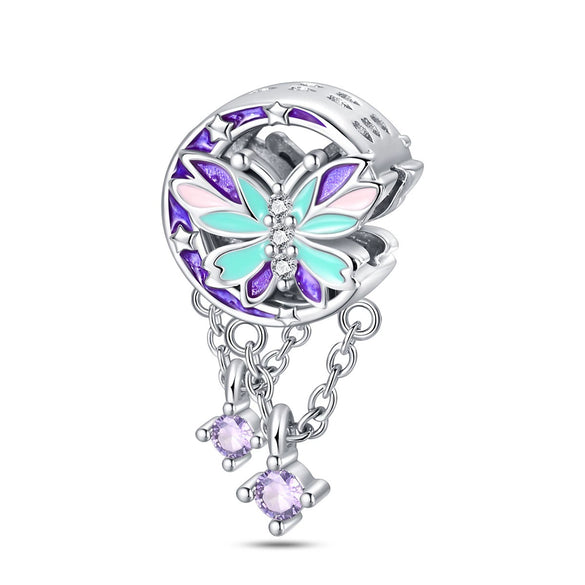 Wholesale Jewelry Accessories Butterfly Beads Bracelet 925 Silver Plated With Dripping Oil Treatment