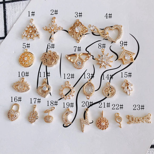 Wholesale Jewelry Accessories Copper And Zircon Inlaid Love Moon Wings Cross Pendant