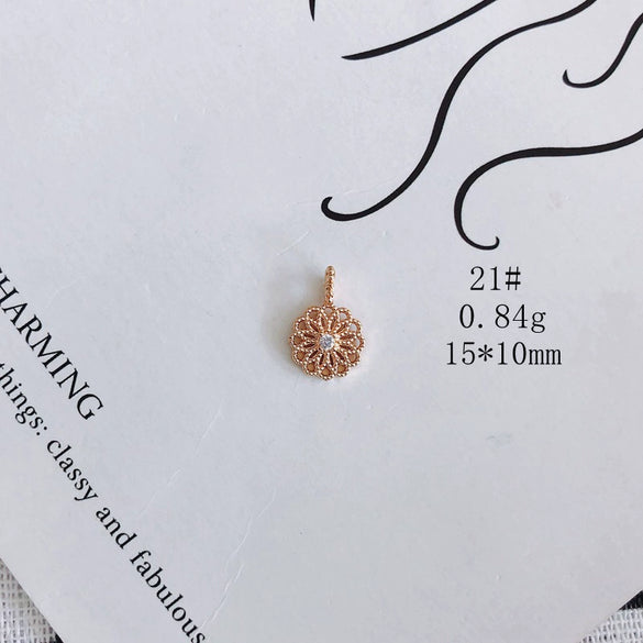 Wholesale Jewelry Accessories Copper And Zircon Inlaid Love Moon Wings Cross Pendant