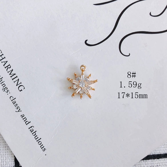 Wholesale Jewelry Accessories Copper And Zircon Inlaid Love Moon Wings Cross Pendant