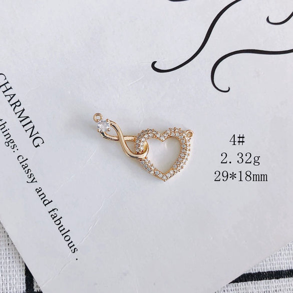 Wholesale Jewelry Accessories Copper And Zircon Inlaid Love Moon Wings Cross Pendant