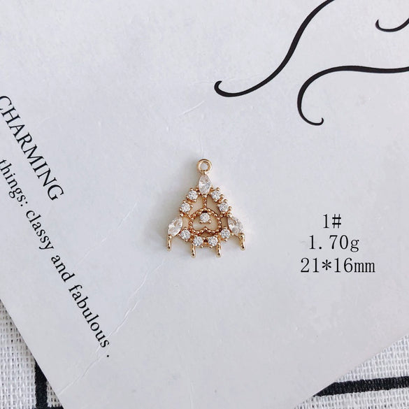 Wholesale Jewelry Accessories Copper And Zircon Inlaid Love Moon Wings Cross Pendant