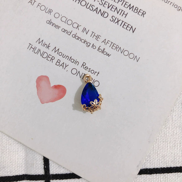 Wholesale Jewelry Accessories Copper Crystal Glass Inlaid Multi Color Zircon Hollow Flower Pendant