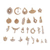 Wholesale Jewelry Accessories Copper Inlaid Zircon Moon Star Leaf Fan Pendant