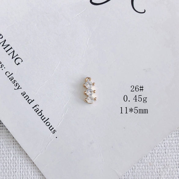 Wholesale Jewelry Accessories Copper Inlaid Zircon Moon Star Leaf Fan Pendant