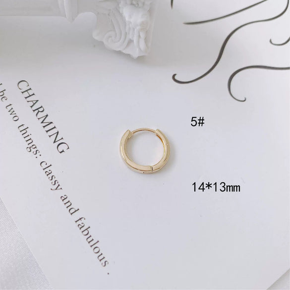 Wholesale Jewelry Accessories Copper Plated 18K Gold Inlaid Zircon Geometric Heart Square Round Earrings