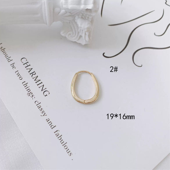 Wholesale Jewelry Accessories Copper Plated 18K Gold Inlaid Zircon Geometric Heart Square Round Earrings