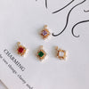 Wholesale Jewelry Accessories Copper Plated Multi Color Zircon Hollow Flower Pendant