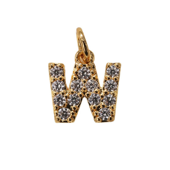 Wholesale Jewelry Accessories Copper Plated Real Gold English Letter Pendant Bracelet With Inlaid Zircon