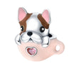 Wholesale Jewelry Accessories Copper Plated 925 Silver Dripping Oil Style Cute Dog Beaded Bracelet Necklace