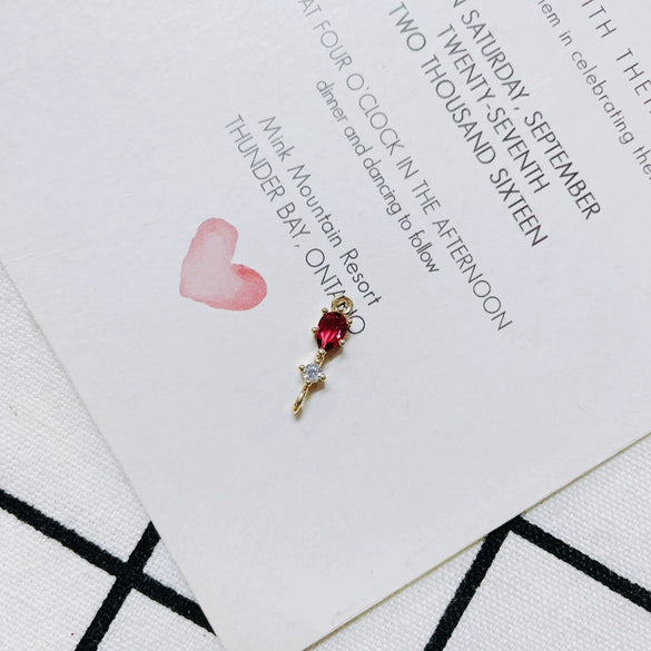 Wholesale Jewelry Accessories Copper Plating Zircon Inlay Small Pendant