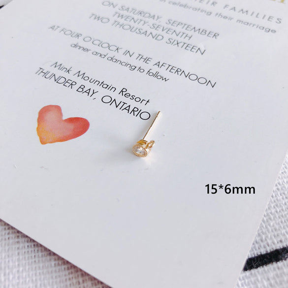 Wholesale Jewelry Accessories Copper Plating Zircon Inlay Small Pendant