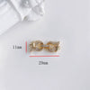 Wholesale Jewelry Accessories Copper Real Gold Inlaid Zirconium Flower Bow Star Double Buckle Electroplated Color Retaining Chain Buckle Pendant