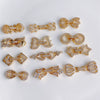 Wholesale Jewelry Accessories Copper Real Gold Inlaid Zirconium Flower Bow Star Double Buckle Electroplated Color Retaining Chain Buckle Pendant