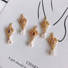 Wholesale Jewelry Accessories Copper Real Gold Plated Micro Inlaid Zircon Crown Hollow Drop Shaped Pendant