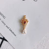 Wholesale Jewelry Accessories Copper Real Gold Plated Micro Inlaid Zircon Crown Hollow Drop Shaped Pendant