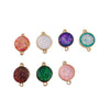 Wholesale Jewelry Accessories Copper Resin Geometric Round Gold Foil Inlay Double Hanging Pendant Necklace Material