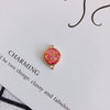 Wholesale Jewelry Accessories Copper Resin Geometric Round Gold Foil Inlay Double Hanging Pendant Necklace Material