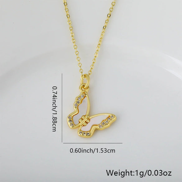 Wholesale Jewelry Accessories Copper Shell Violin Pendant Necklace Bracelet Fashion Micro Inlaid Electroplated 18K Real Gold Insect Pattern