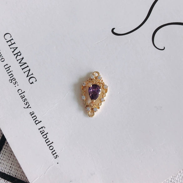 Wholesale Jewelry Accessories Copper Zircon Inlaid Double Hanging Hollow Pendant