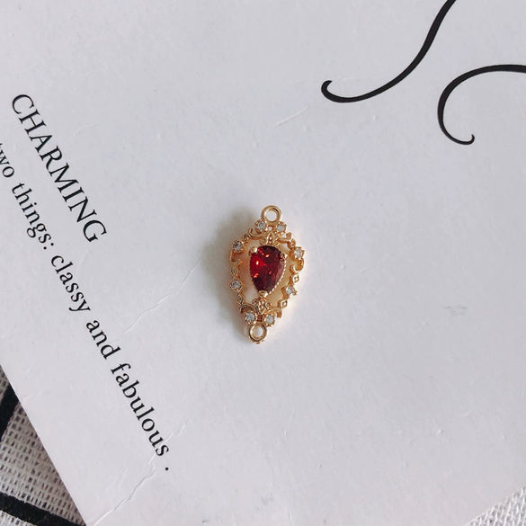 Wholesale Jewelry Accessories Copper Zircon Inlaid Double Hanging Hollow Pendant