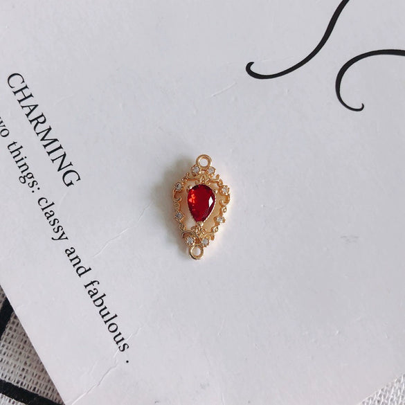 Wholesale Jewelry Accessories Copper Zircon Inlaid Double Hanging Hollow Pendant