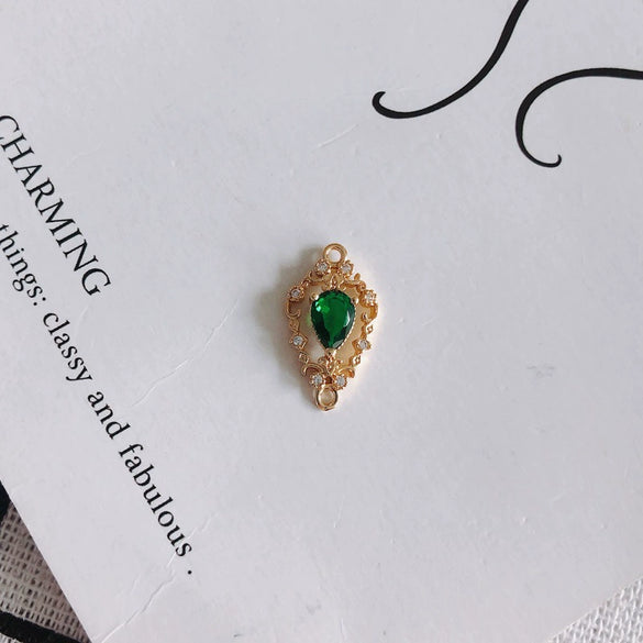 Wholesale Jewelry Accessories Copper Zircon Inlaid Double Hanging Hollow Pendant
