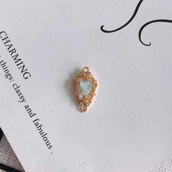 Wholesale Jewelry Accessories Copper Zircon Inlaid Double Hanging Hollow Pendant